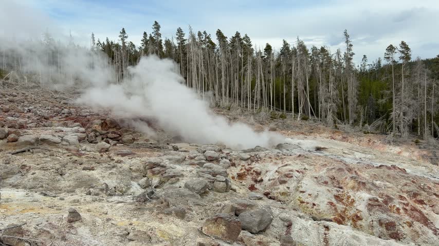 Yellowstone National Park - Steamboat Geyser in Norris Geyser Basin