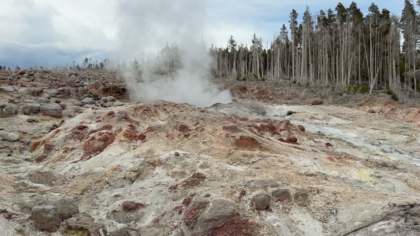 Yellowstone National Park - Steamboat Geyser in Norris Geyser Basin