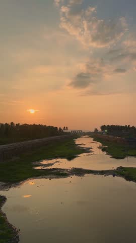 Scenic Sunset View Over a River