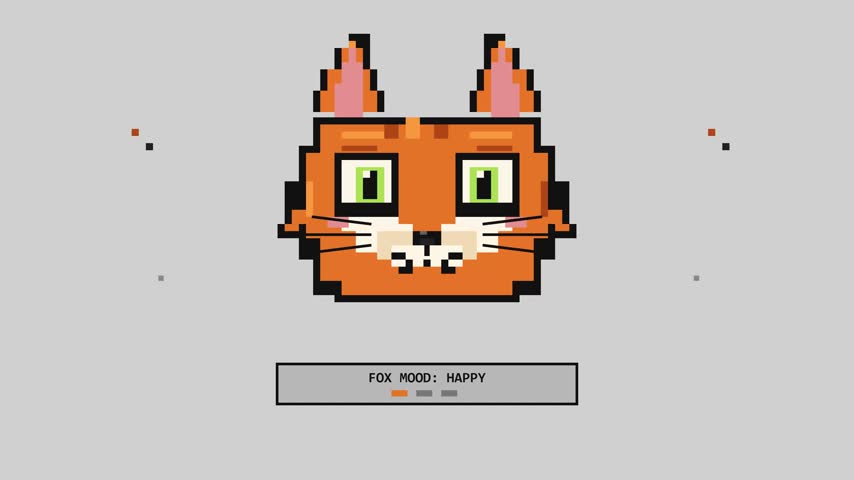 Pixel art orange cat head character expression grid for gaming