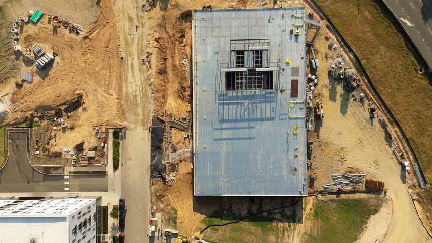 Aerial view of the City Gateway construction project in downtown Raleigh, North Carolina