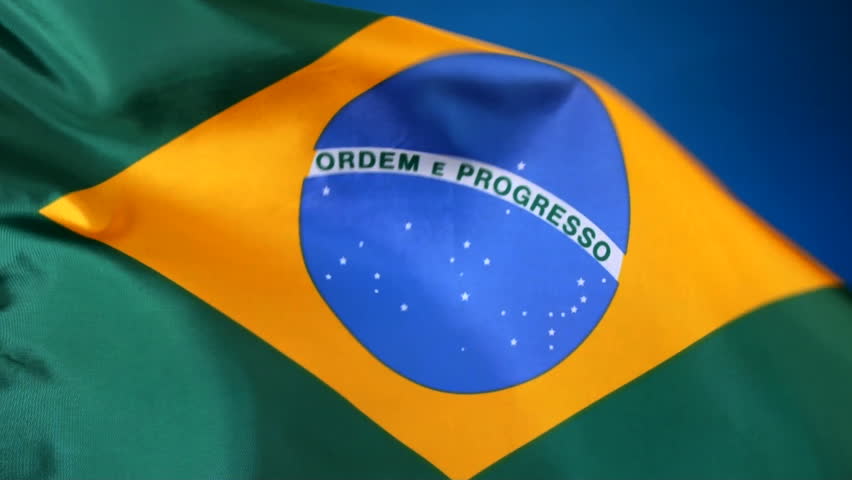 Brazilian flag waving in the breeze, shot in HD video NOT computer generated