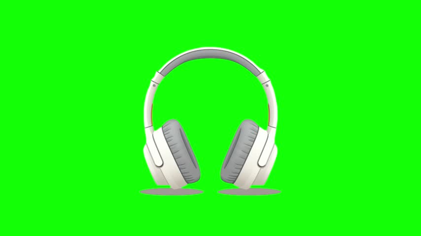 White wireless over ear headphones vector illustration isolated on transparent background modern music audio headset equipment studio technology icon element