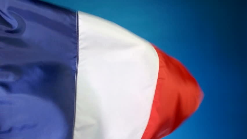 French flag waving in the breeze, shot in HD video NOT computer generated