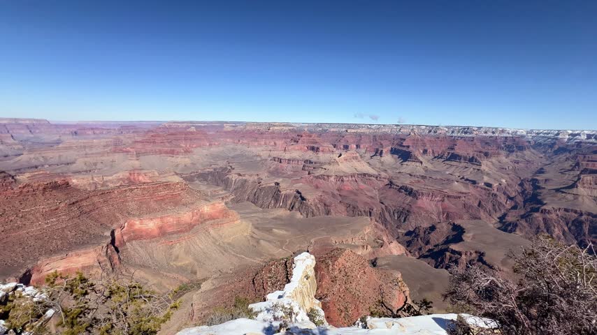 Grand canyon national park panoramic view in winter