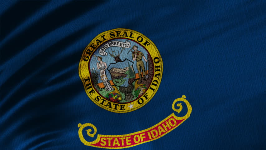 Idaho Flag Animation With Fabric Texture