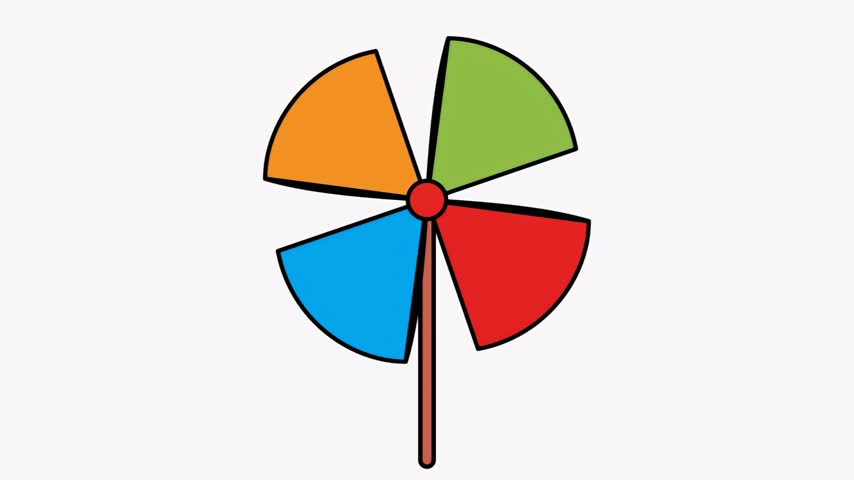 Colorful Pinwheel Illustration for Children’s Toys and Playful Childhood Concepts