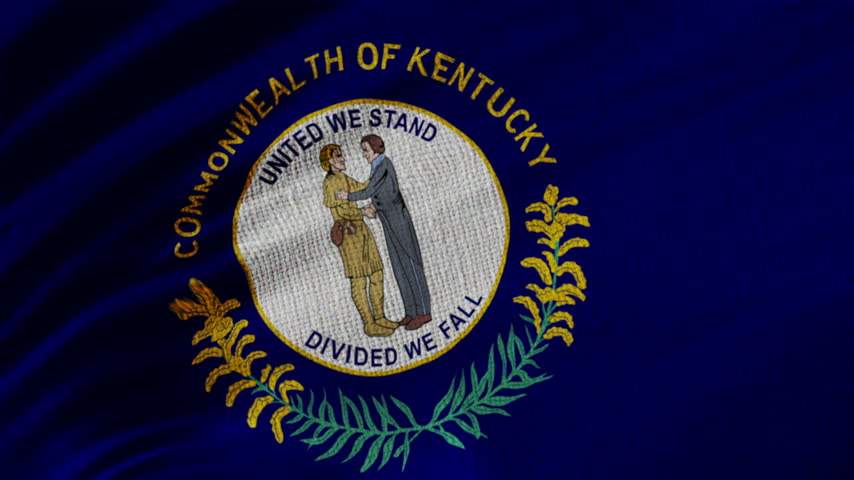 Kentucky Flag Animation With Fabric Texture