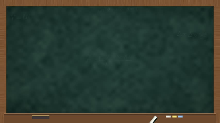 Scientific Animation of Mathematical and Physics Formulas being Hand Drawn on a School Chalkboard
