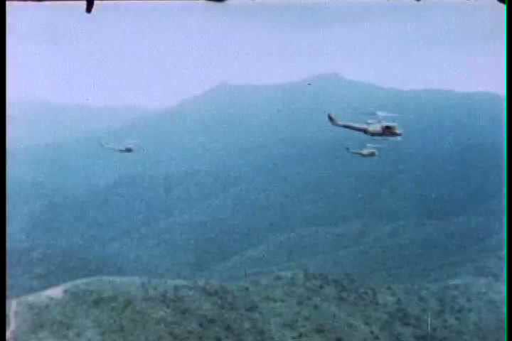 1960s - The fourth infantry division sets up a camp during the Vietnam War
