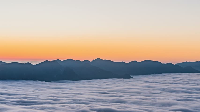 4K Mountain Sunset Cloudfall Waterfall Time Lapse