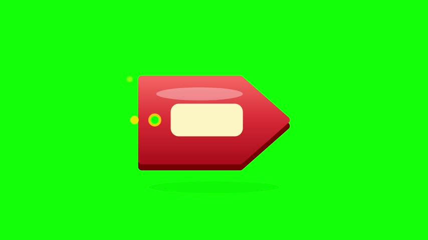 A vibrant red arrow tag icon illustration, perfect for directional markers, navigation, or highlighting a path. Clean, flat design.
