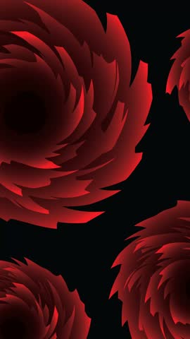 Stylized Red Flowers on Black Background