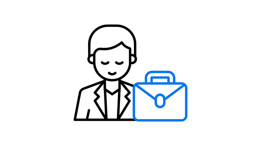 Male Employee Animated Icon Video