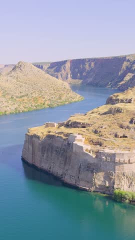 Rumkale fortress near the Euprhrates River in Gaziantep Turkey