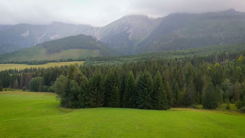 Stunning aerial view of beautiful Tantra mountains, Slovakia.