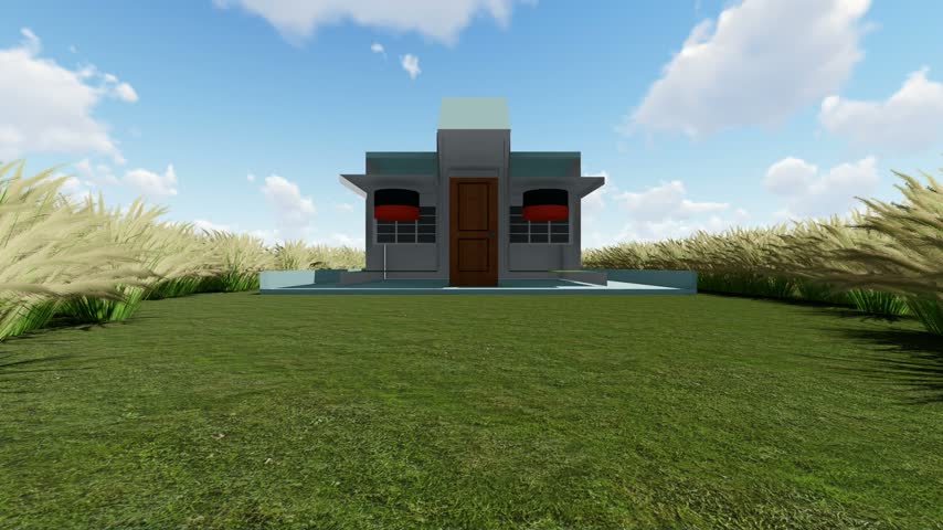 Modern one Store building in the forest 