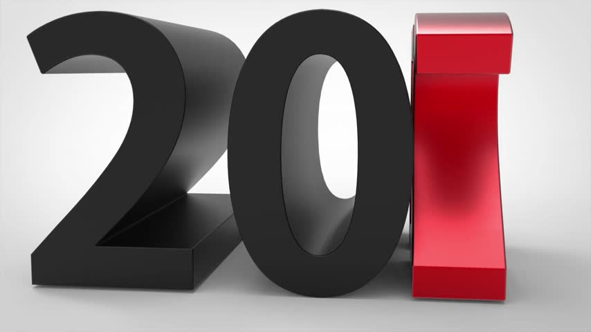 New Year 2027 Typography - Black and Red 3D Numbers Rotating Loop