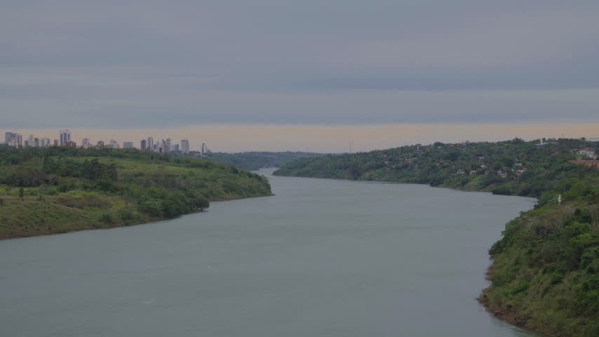 Parana River Valley at Sunset Near Foz do Iguacu Skyline