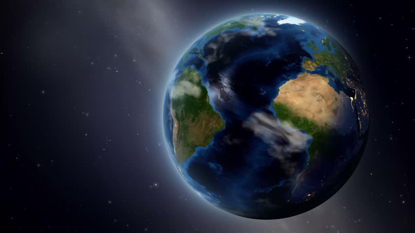 Satellite view zooms from outer space into the United Arab Emirates with informational data graphics. Includes NASA public domain imagery.