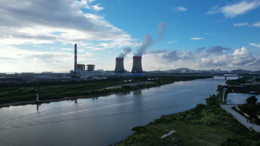 4K Coal Power Plant Equipment Panorama