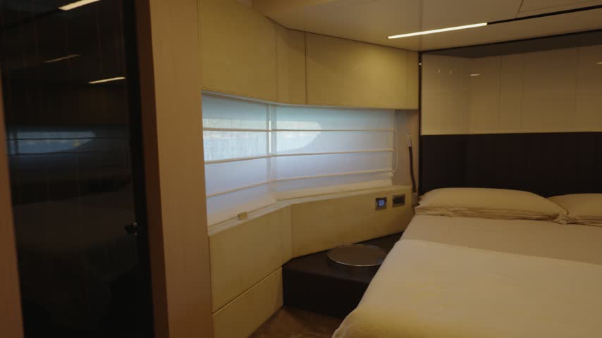 Luxury Yacht Interior Cabin with Large Double Bed