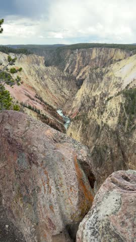 Yellowstone National Park - Yellowstone River flowing through the Grand Canyon of the Yellowstone