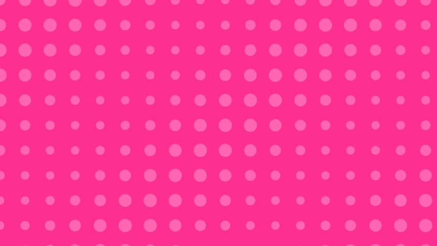 Animated cute pink frame with ribbon flowers hearts and polka dot pattern with empty copy space for kawaii decoration. 4k video