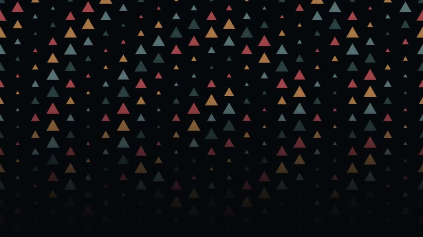 This image features a colorful triangular pattern against a dark background. The design consists of numerous small, angular shapes in varying shades, creating a textured and modern aesthetic. It is a vector illustration suitable for backgrounds and graphic designs.