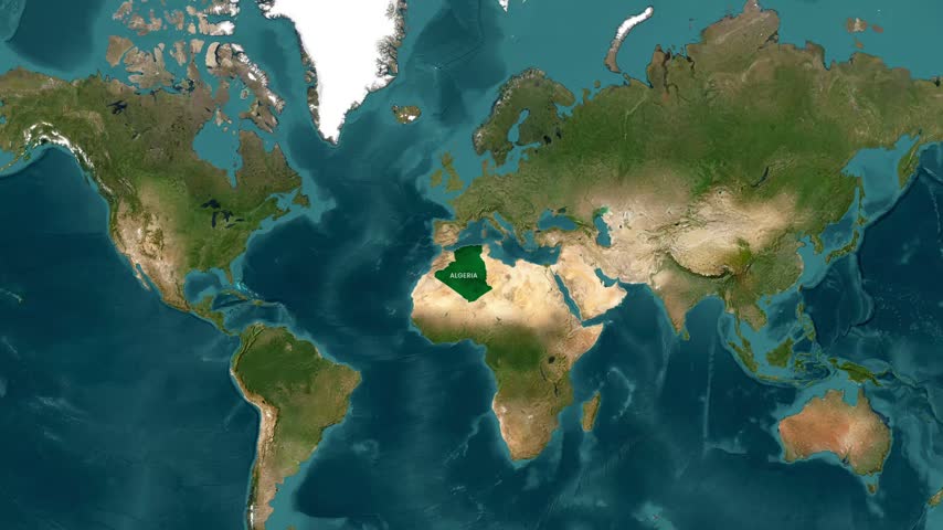 Satellite map highlighting Constantine province in northern Algeria