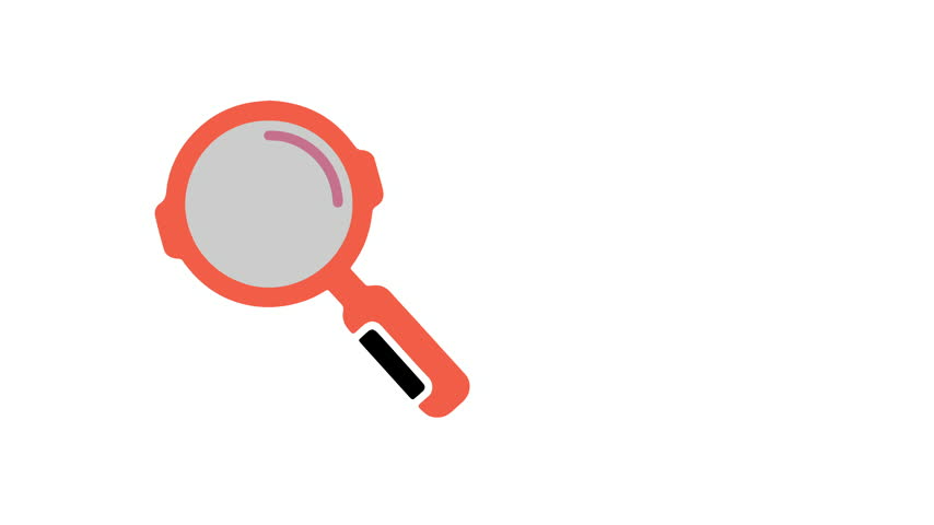 Modern orange magnifying glass search icon vector animation