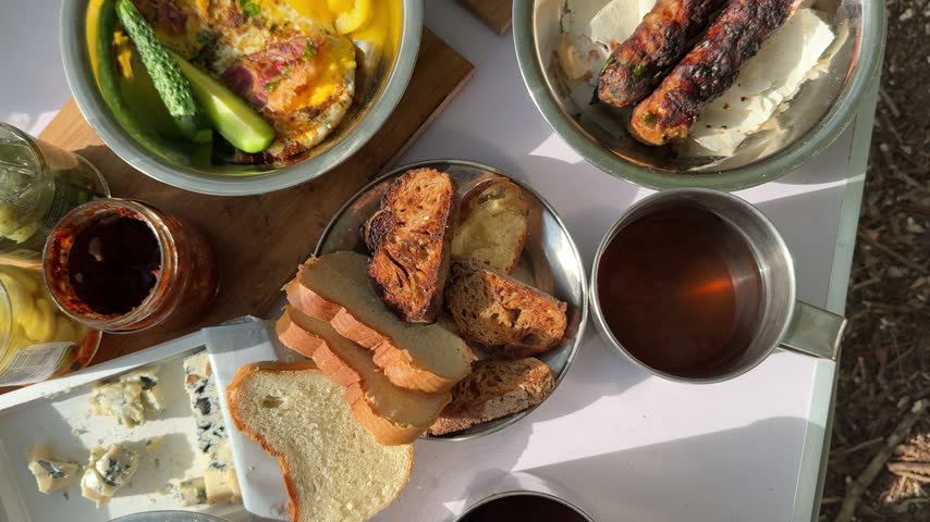 Delicious fresh food while camping, hiking, dining outdoors