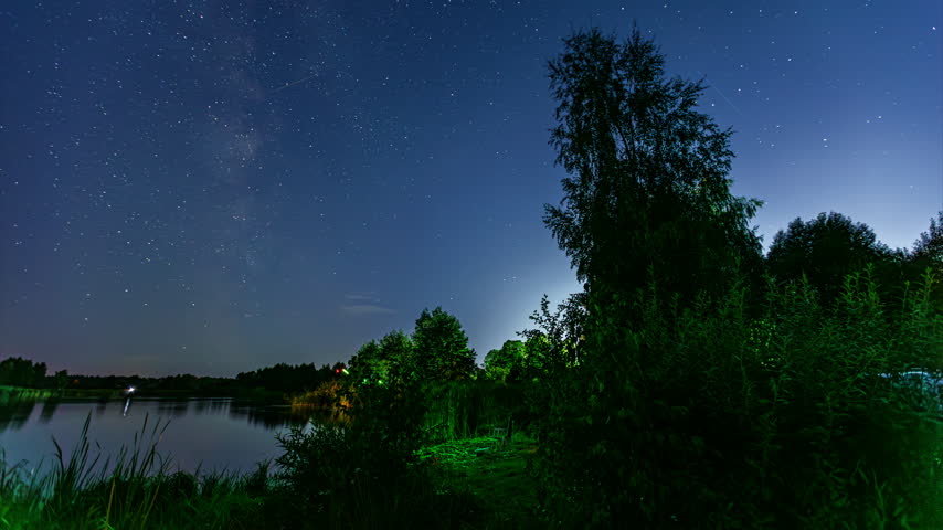 The Milky Way and the night sky while fishing