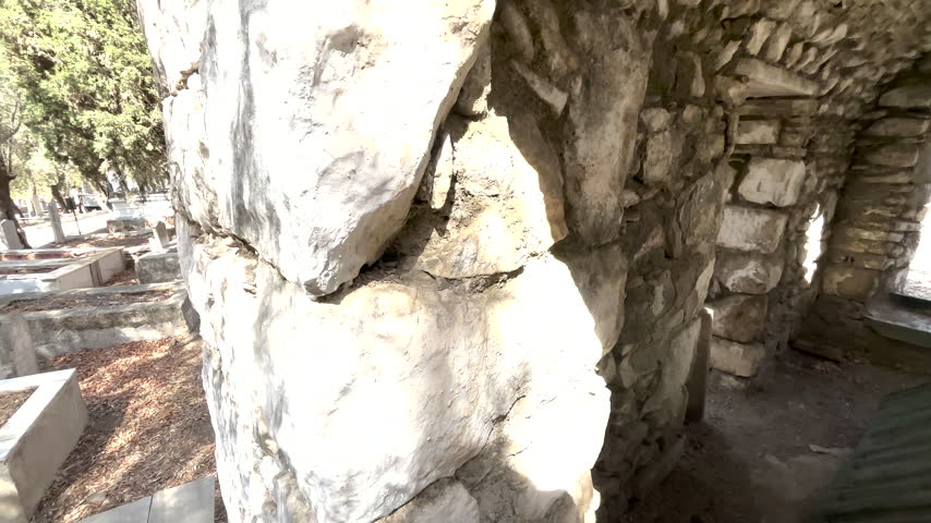 Historic Stone Mausoleum Interior in Seferihisar, Izmir, Turkey