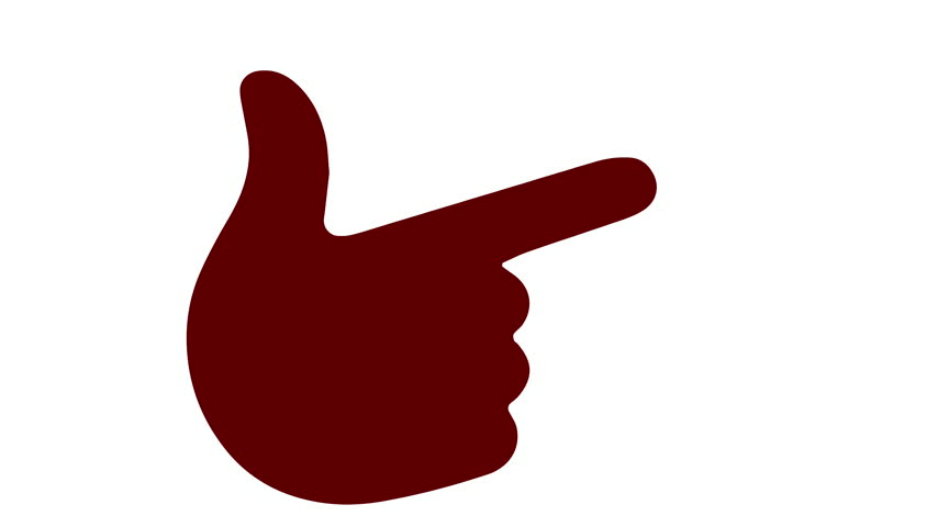 Pointing finger hand gesture direction sign vector icon animation
