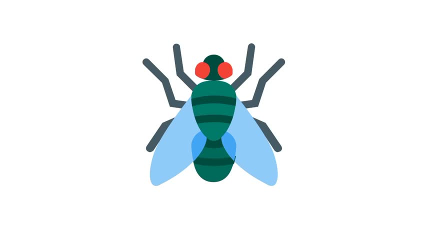 Flat Vector Style Green Housefly Graphic