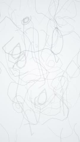 Dynamic hand drawn pencil scribbles shifting across white background in creative stop motion style.
