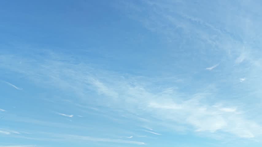 Sharp clouds moving in the beautiful sky early