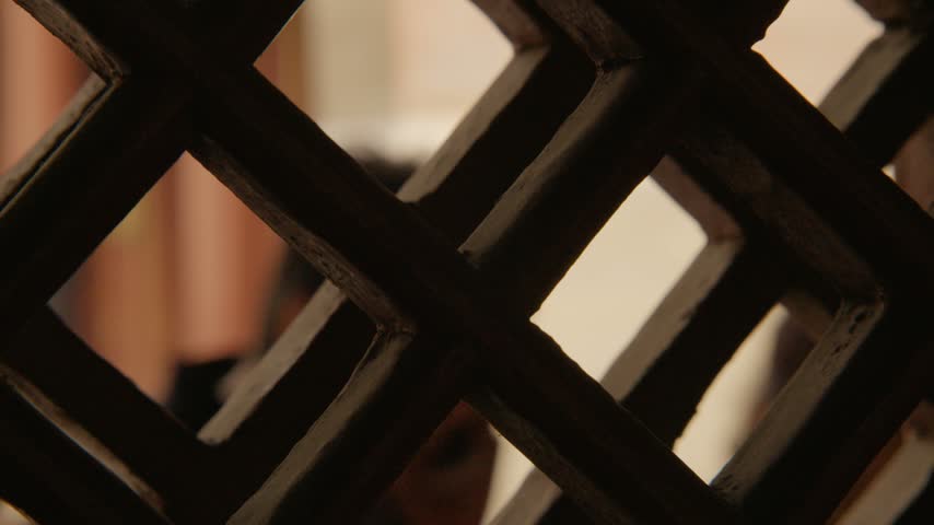 Wooden Lattice Window and Soft Light Inside Lama Temple, Beijing, China