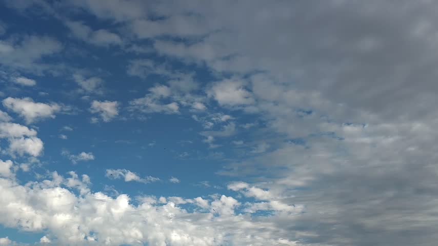 Amazing landscape of the sky with clouds balls early