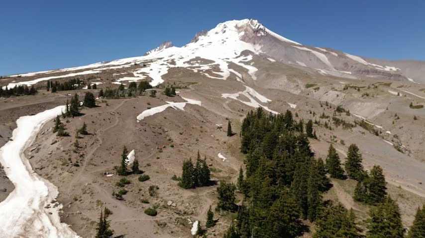 Ski area on Mt Hood - crater area of Mt Hood, Oregon