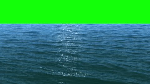 Render of flight over a water surface to green screen
,