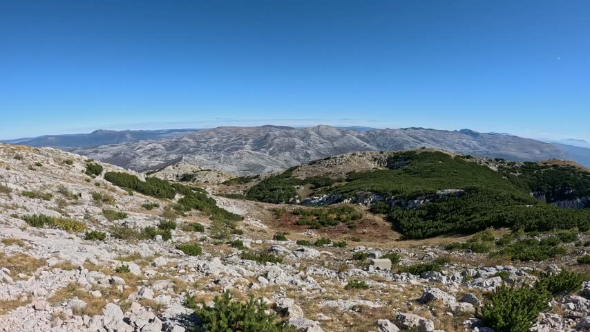 Panoramic view from Dinara mountain in Croatia