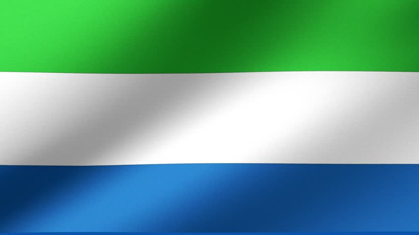 Sierra Leone Flag Waving on Wind, Realistic 4K Background Animation