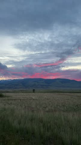 Montana - Scenic View of Paradise Valley at Sunset