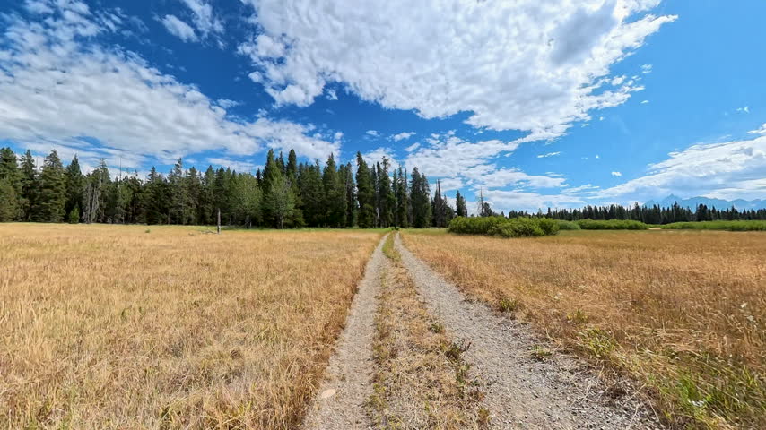 Hiking Over Gravel Trail in Death Canyon Shelf Of Grand Teton National Park