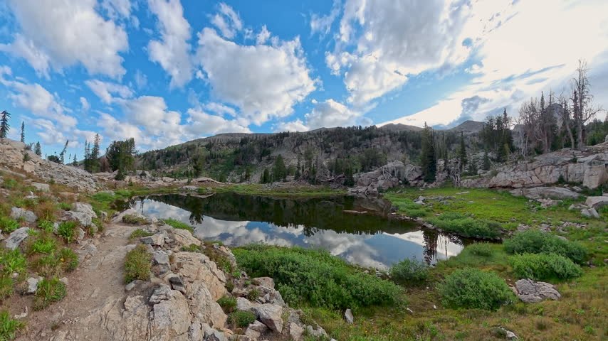 Looking Back Over Lake and Clouds in Grand Teton National Park