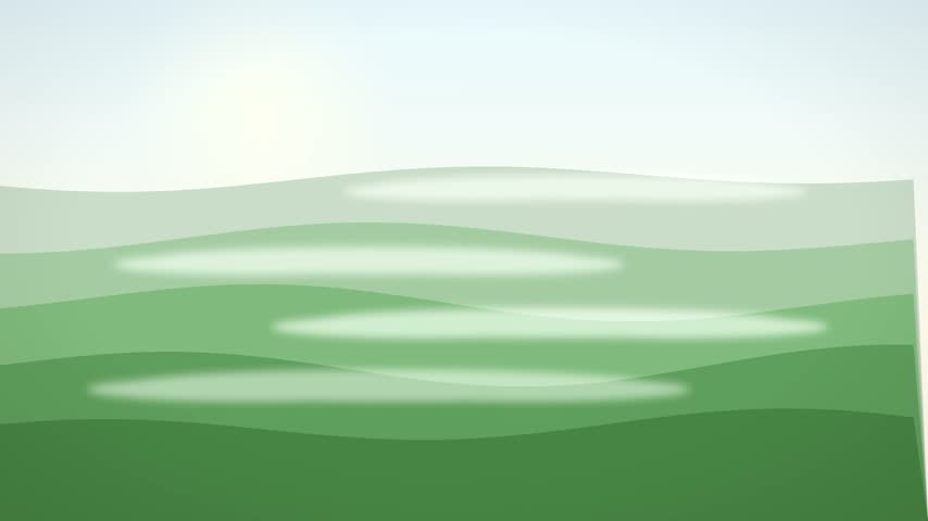 Morning Mist Over Green Valley Hills
