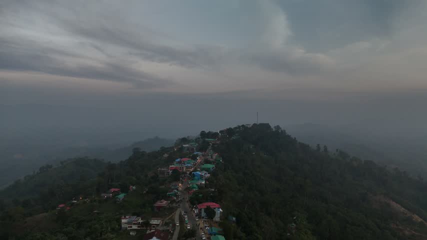 Clouds floating over the mountains