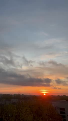 Beautiful sunset over the city.